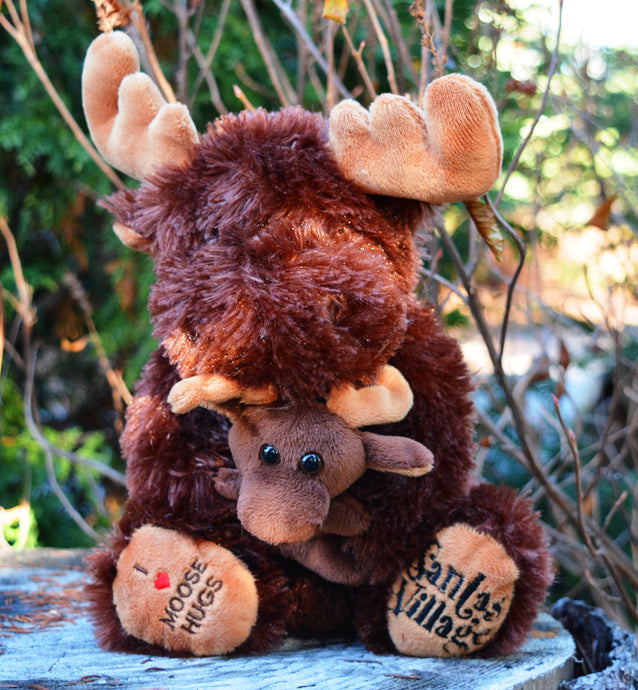 Sitting Moose with Baby